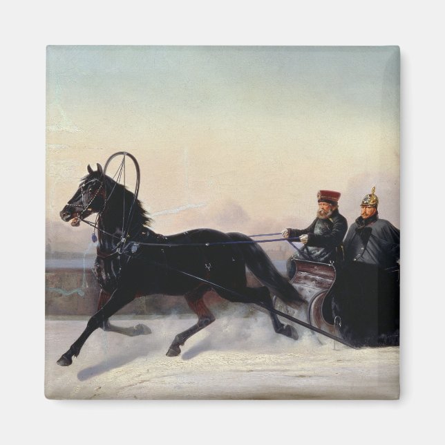 Íman Imperador Nicholas I Dirigindo num Sleigh (Frente)