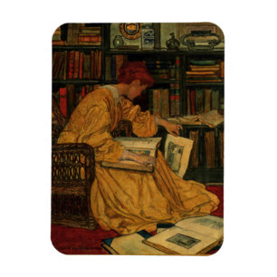 Íman Impressão de Arte de Amante de Livros Antigos Mu