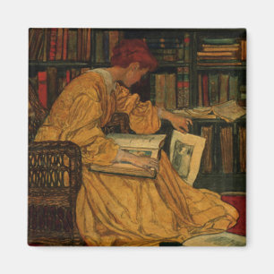 Íman Impressão de Arte de Amante de Livros Antigos Mu