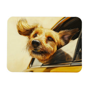 Íman Impressão de Arte de Cachorro Divertido em Carro