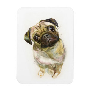 Íman Impressão de Arte de Cara Pug  Cachorro de Pug
