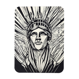 Íman Impressão de Arte de Linha Moderna da Estátua da L