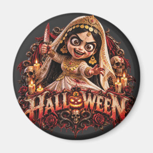 Íman Impressão de Arte de Terror Halloween Noiva Zumbi 