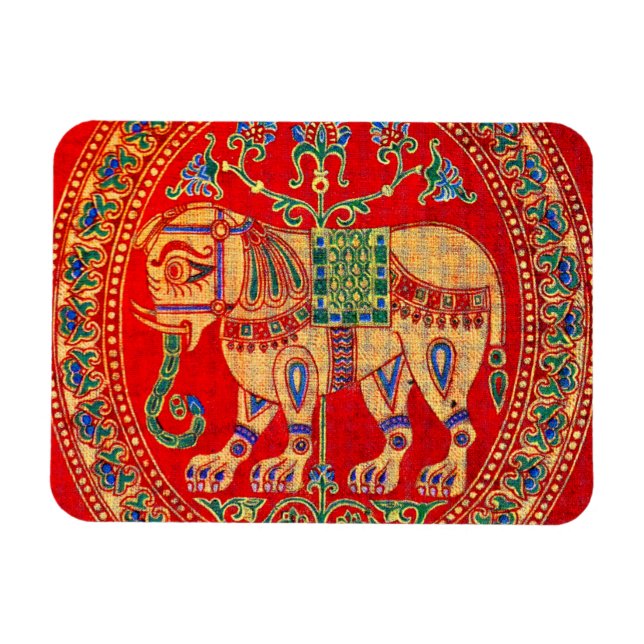 Íman Impressão de elefante da Índia Oriental (Horizontal)