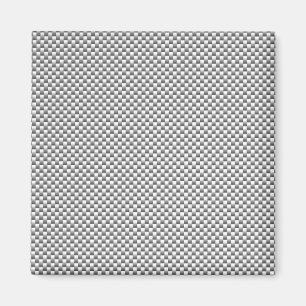 Íman Impressão de fibra de carbono branca prateada