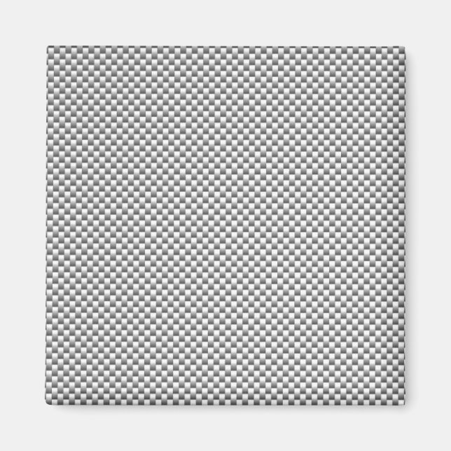 Íman Impressão de fibra de carbono branca prateada (Frente)