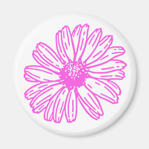 Íman Impressão de Flor de Margarida Ultra-Rosa, Hippie
