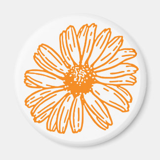 Íman Impressão de Flor Laranja Daisy, Padrão Floral Vin
