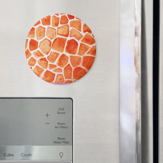 Íman Impressão de Girafa em Aquarela Laranja (In Situ (Fridge))