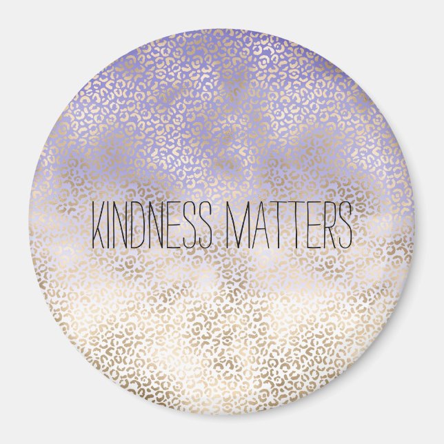 Íman Impressão de Leopardo Dourado Roxo (Frente)