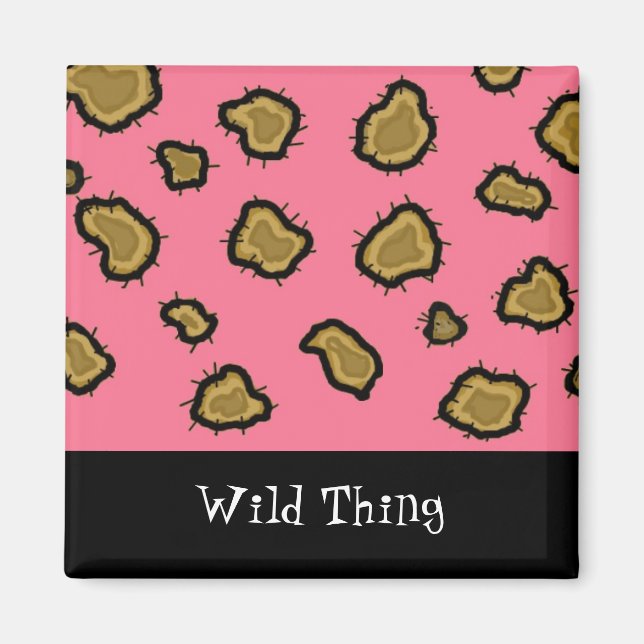 Íman Impressão de leopardo rosa (Frente)