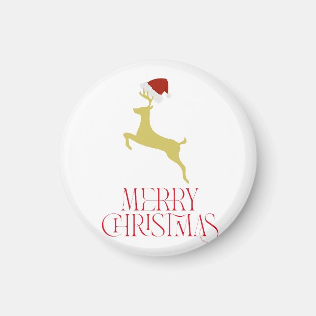 Íman Impressão de Natal vermelha da moda  (Frente)