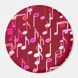 Íman Impressão de Notas Musicais - Burgundy, multicama