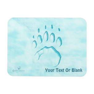 Íman Impressão de Pata de Urso Polar