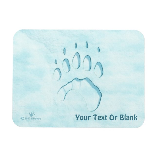 Íman Impressão de Pata de Urso Polar (Horizontal)