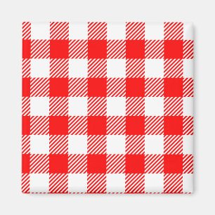 Íman Impressão de piquenique de gingham vermelho