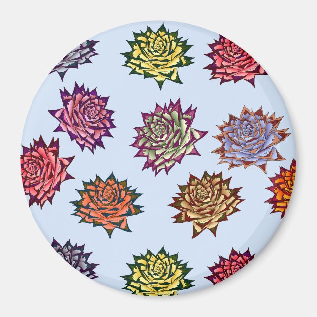 Íman Impressão de Rosa, Padrão Floral de Estilo Moderno (Frente)
