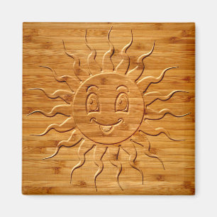 Íman Impressão De Sorriso De Rosto Solar Esculpido Em