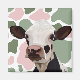 Íman Impressão de Vaca-Vaca-Vaca-Vaca Verde-Rosa