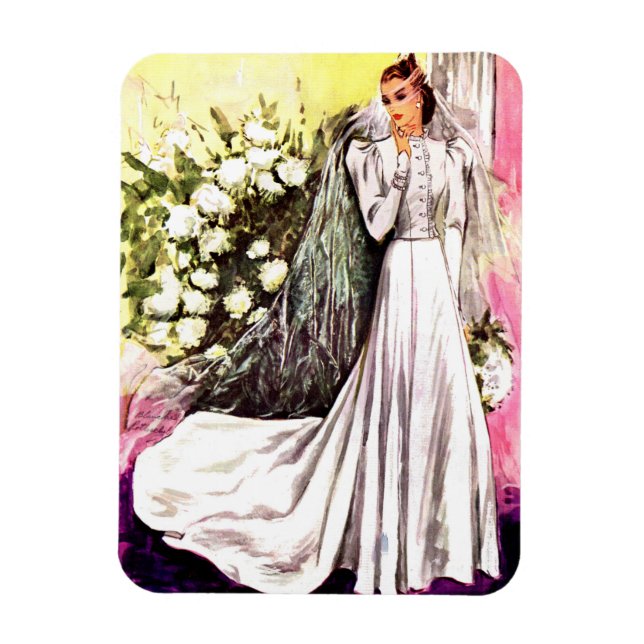 Íman impressão de vestido de noiva de 1938 (Vertical)