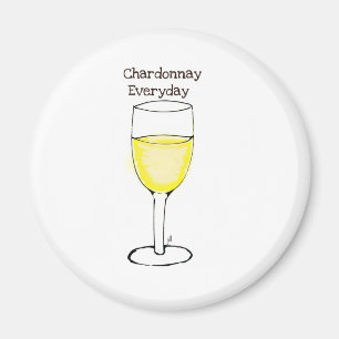 ÍMAN IMPRESSÃO DIÁRIO DO VINHO DE CHARDONNAY POR JILL