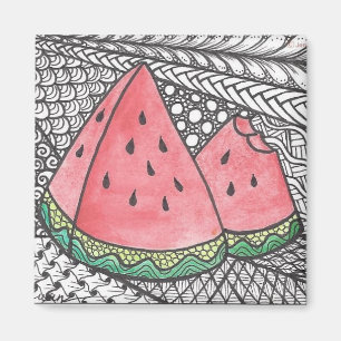 Íman Impressão do desenho da melancia do Doodle no ím