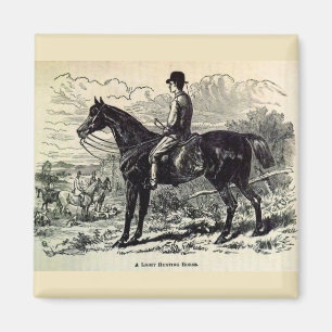 Íman Impressão do século XIX um cavalo claro da caça