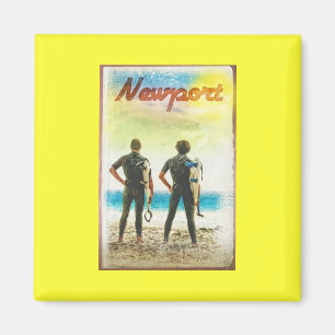 Íman Impressão do surfista do vintage de Newport