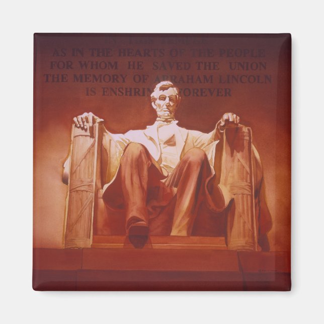 Íman "Impressão Duradoura" Lincoln Memorial Art (Frente)