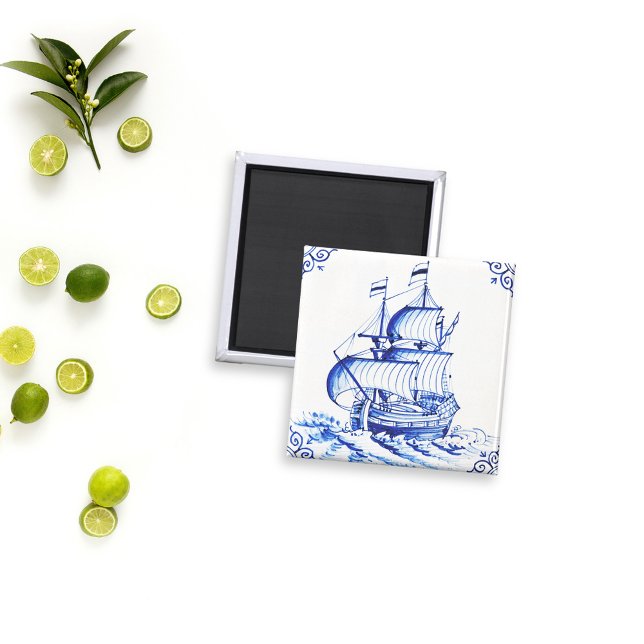 Íman Impressão em veleiro Azul (Criador carregado)