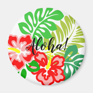 Íman Impressão havaiano da flor do hibiscus