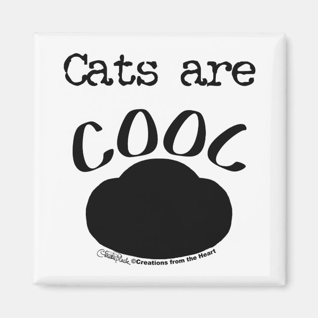 Íman Impressão legal de Paw Cat (Frente)