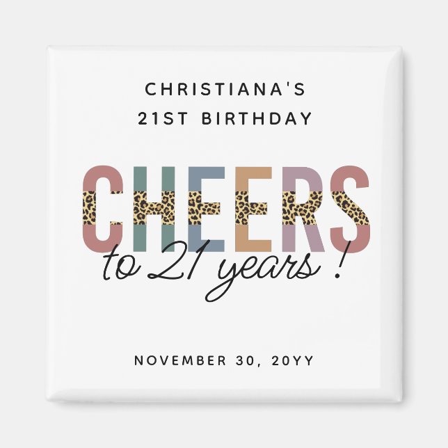 Íman Impressão Leopard de Partido Moderno aniversário d (Frente)