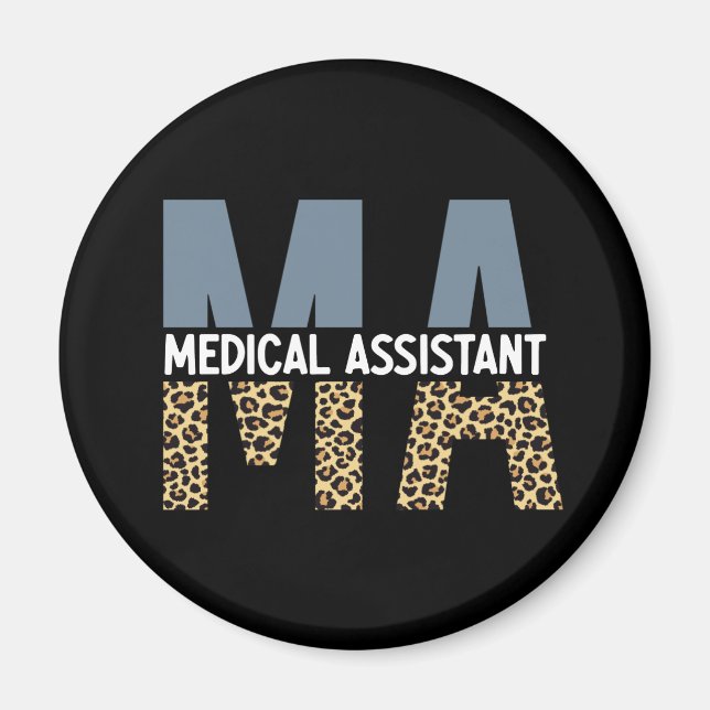 Íman Impressão Leopardo do Assistente Médico do MÃE (Frente)