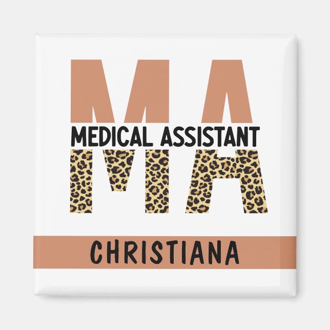 Íman Impressão Leopardo do Assistente Médico do MÃE Per (Frente)
