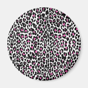 Íman impressão-leopardo rosa