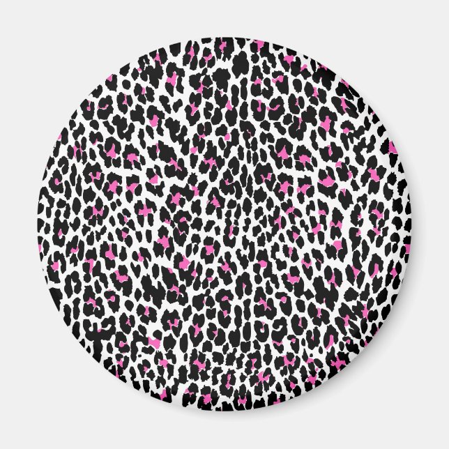 Íman impressão-leopardo rosa (Frente)