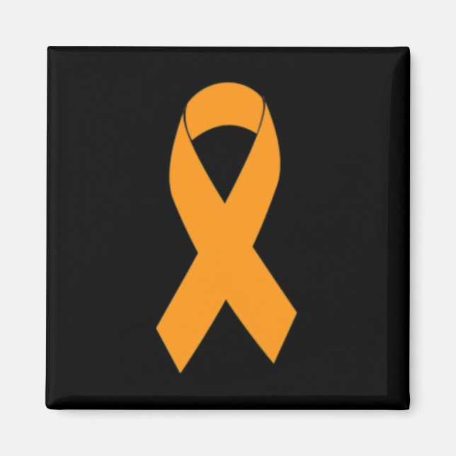 Íman Impressão Múltipla Esclerose Ms Orange Ribbon (Frente)