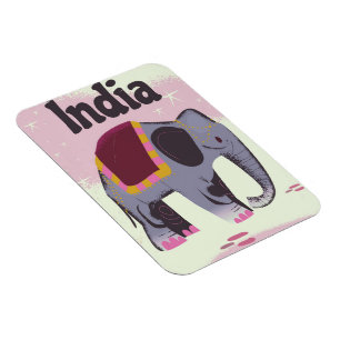 Íman impressão viagens vintage de poster de Elefante I