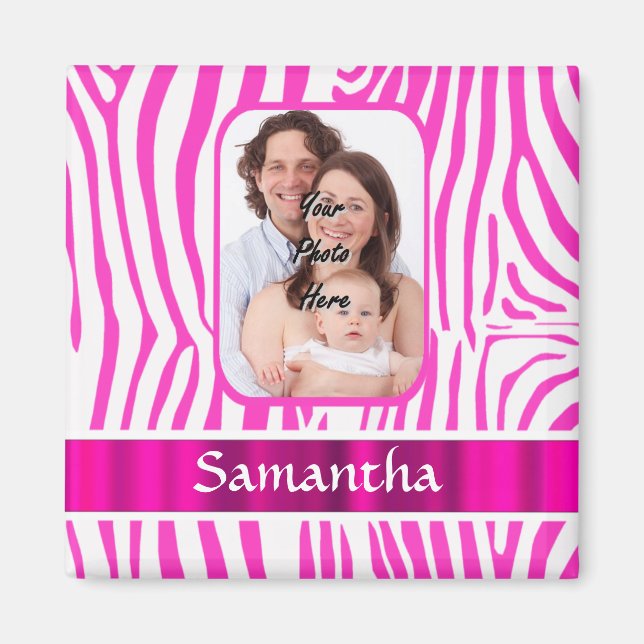 Íman Impressão zebra rosa (Frente)