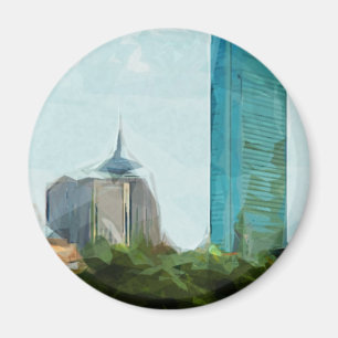 Íman Impressionismo do Abstrato Skyline de Boston