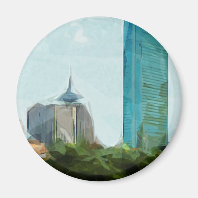 Íman Impressionismo do Abstrato Skyline de Boston (Frente)