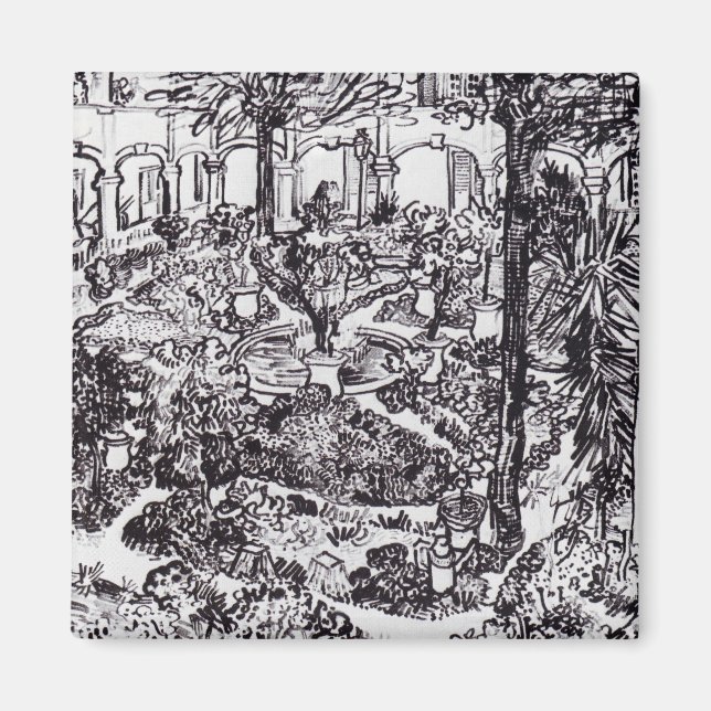 Íman Impressionismo Vincent Van Gogh Garten des Hospita (Frente)