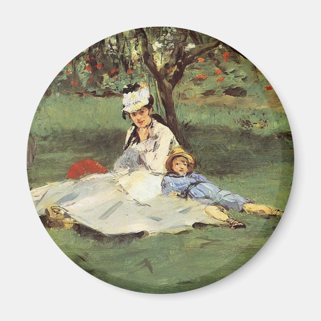 Íman Impressionista Manet Pintura da Família Francesa (Frente)