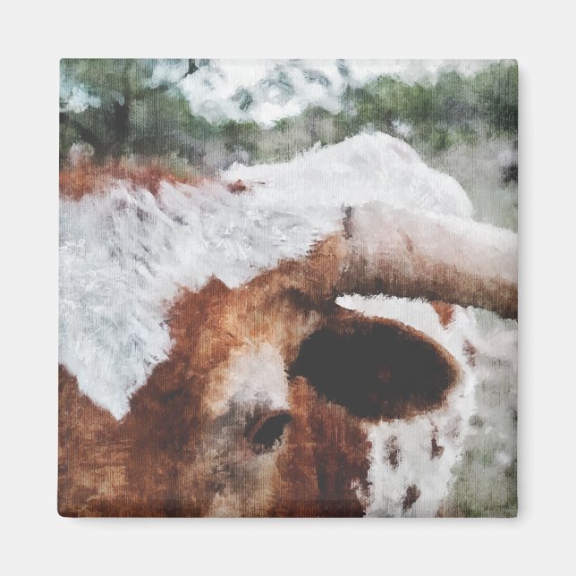 Íman Impressionista Pintado Longhorn de Fechamento (Frente)