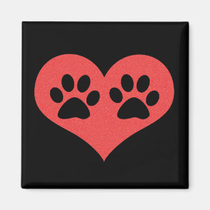 Íman Impressões da pata em meu coração por Shirley