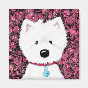 Íman Impressões Florais do KiniArt Westie
