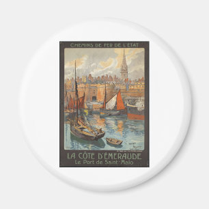 Íman Impressões retros do anúncio do poster das viage