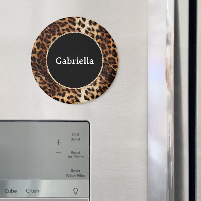 Íman Imprimir quadro de brilho Dourado da luz do leopar (In Situ (Fridge))