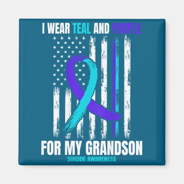 Íman In Memory Of My Grandson Suicide Awareness Flag Ba (Frente)